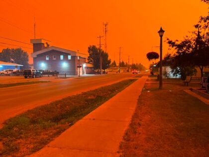 Fort Smith, Canada is seen during wildfires on August 13, 2023 in a handout photo