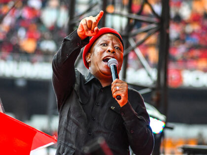 Julius Sello Malema during the Economic Freedom Fighters (EFF) 10th Anniversary at FNB Stadium on July 29, 2023 in Johannesburg, South Africa. The EFF celebrated their 10-year milestone, also effectively kicking off the party?s campaign ahead of the 2024 general elections. (Photo by Frennie Shivambu/Gallo Images via Getty Images)